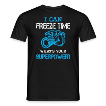J’ai le temps libre de votre super pouvoir ? - T-shirt homme - noir - Devant - AI Model Male 178 light (178cm)