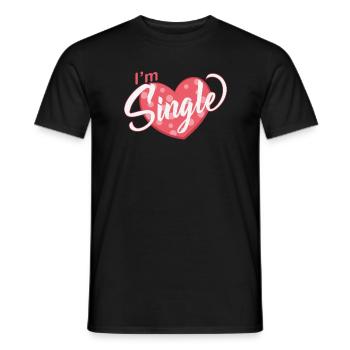 I´m single with heart, ready for flirts - Men's T-Shirt - black - Front - AI Model Male 178 light (178cm)