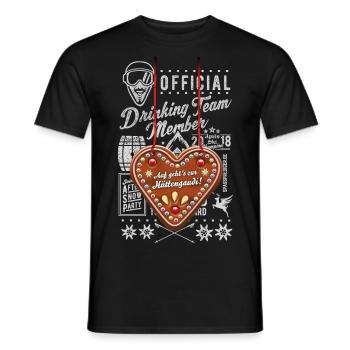 Apres Ski Hüttengaudi Lebkuchenherz - Männer T-Shirt - Schwarz - Vorne - AI Model Male 178 light (178cm)