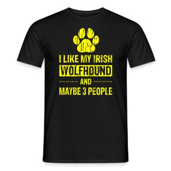 I Like My Irish Wolfhound And Maybe 3 People ye - Men's T-Shirt - black - Front - AI Model Male 178 light (178cm)