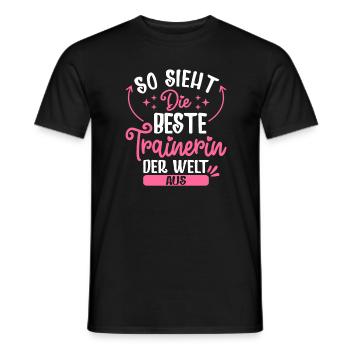 So Sieht Die Beste Trainerin Der Welt Aus - Männer T-Shirt - Schwarz - Vorne - AI Model Male 178 light (178cm)