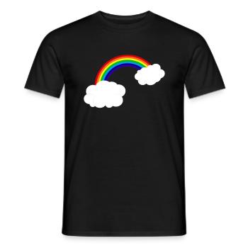 LGBT - Regenbogen Wolken - Männer T-Shirt - Schwarz - Vorne - AI Model Male 178 light (178cm)