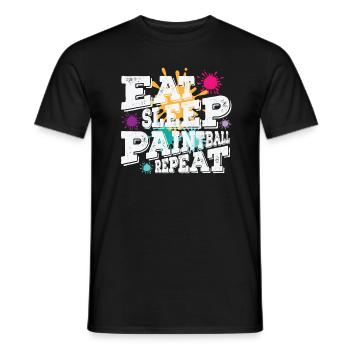 Eat Sleep Paintball Repeat - Men's T-Shirt - black - Front - AI Model Male 178 light (178cm)