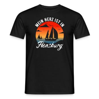 Flensburger Förde | Flensburg Geschenk - Männer T-Shirt - Schwarz - Vorne - AI Model Male 178 light (178cm)