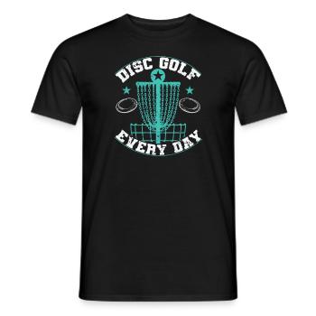 Discgolf everyday Korb Frisbee - Männer T-Shirt - Schwarz - Vorne - AI Model Male 178 light (178cm)
