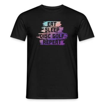 Eat Sleep Disc Golf Répéter - T-shirt homme - noir - Devant - AI Model Male 178 light (178cm)