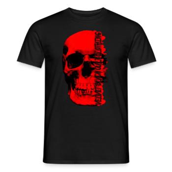 Crâne rouge - Velvet Black Cult Clothing - T-shirt homme - noir - Devant - AI Model Male 178 light (178cm)