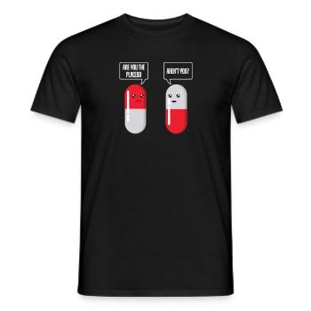 Placebo effect confuses even dummy medication - Men's T-Shirt - black - Front - AI Model Male 178 light (178cm)