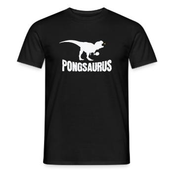 Table Tennis Dinosaur Rex Pongsaurus - Men's T-Shirt - black - Front - AI Model Male 178 light (178cm)