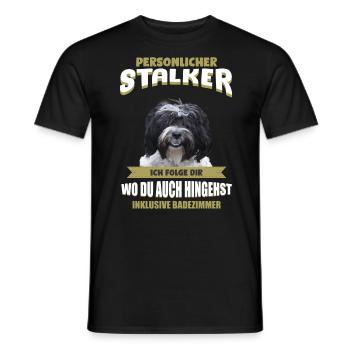 Tibet Terrier Tshirt - Tibet Terrier Hund Shirt - Männer T-Shirt - Schwarz - Vorne - AI Model Male 178 light (178cm)