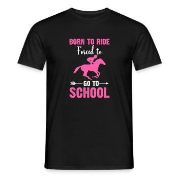born to ride forced to go to school - T-shirt homme - noir - Devant - AI Model Male 178 light (178cm)