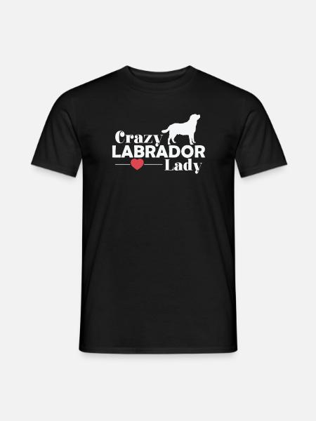 crazy labrador dogs lady - Men's T-Shirt - black
