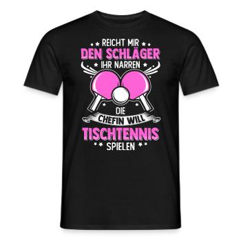 Tischtennis Tischtennisspielerin Spruch Geschenk - Männer T-Shirt - Schwarz - Vorne - AI Model Male 178 light (178cm)