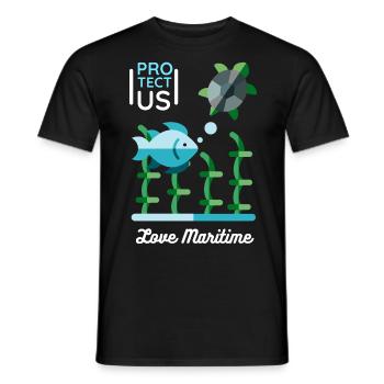 Tortues de mer et poissons, conservation de la nature - T-shirt homme - noir - Devant - AI Model Male 178 light (178cm)