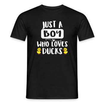 just a boy who loves ducks - T-shirt homme - noir - Devant - AI Model Male 178 light (178cm)