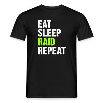 Eat Sleep Raid Repeat - T-shirt homme - noir - Devant - AI Model Male 178 light (178cm)