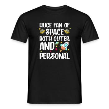 Huge Fan of Space Both Outer and Personal - T-shirt homme - noir - Devant - AI Model Male 178 light (178cm)