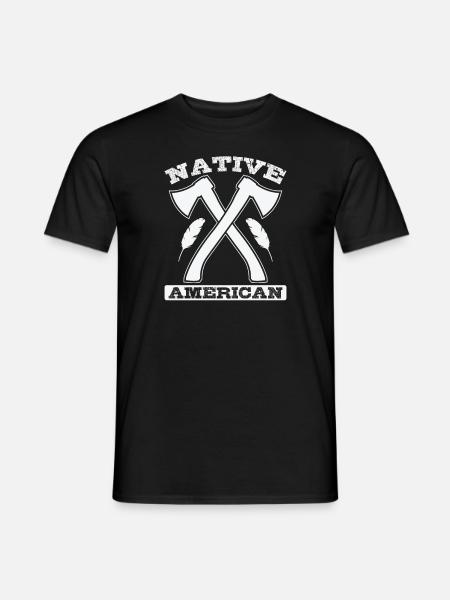 Native American Axe and Feathers - Men's T-Shirt - black