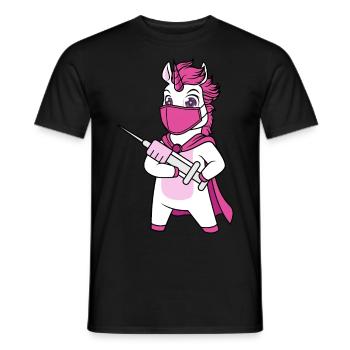 Geimpft Impfung Immunicorn Einhorn - Männer T-Shirt - Schwarz - Vorne - AI Model Male 178 light (178cm)