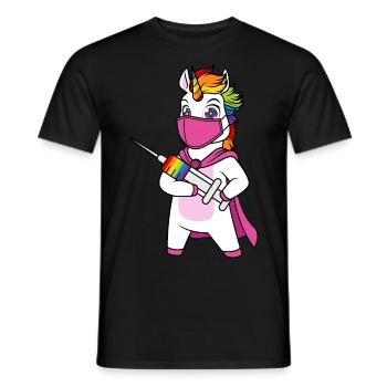 Licorne vaccinée Immunicorn - T-shirt homme - noir - Devant - AI Model Male 178 light (178cm)