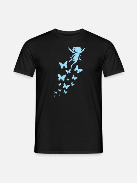 Fee fliegt mit Schmetterlingen - Männer T-Shirt - Schwarz