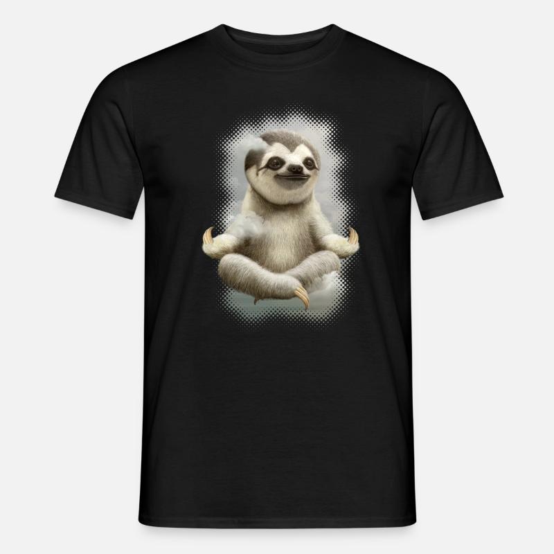 SLOTH MEDITATE FINAL - Men's T-Shirt - black