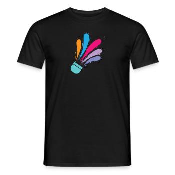 colorful badminton badminton badminton sport - Men's T-Shirt - black - Front - AI Model Male 178 light (178cm)