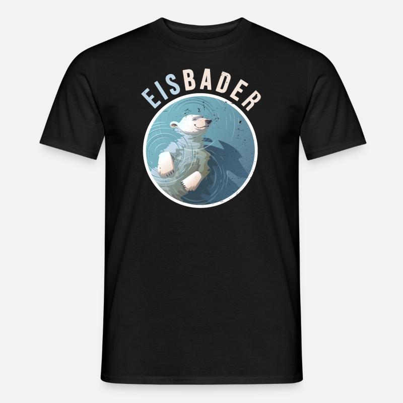 winterbader eisbär eisbader cool cold water arktis - Männer T-Shirt - Schwarz