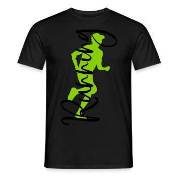 Running Sport Fitness Run Jogging Runners Jogger - Men's T-Shirt - black - Front - AI Model Male 178 light (178cm)