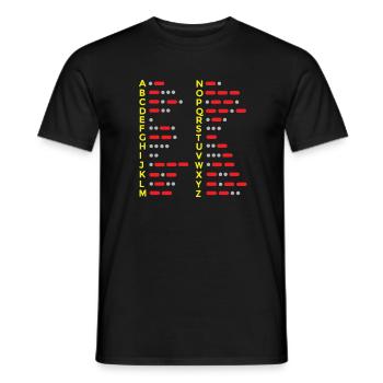 Morse Alphabet - Men's T-Shirt - black - Front - AI Model Male 178 light (178cm)