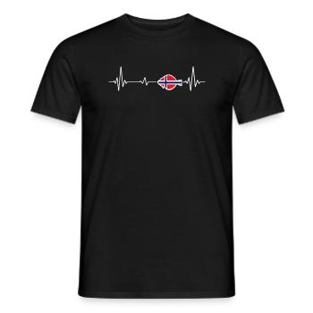 Heartbeat Norwegen Hailbutt Angeln - Männer T-Shirt - Schwarz - Vorne - AI Model Male 178 light (178cm)