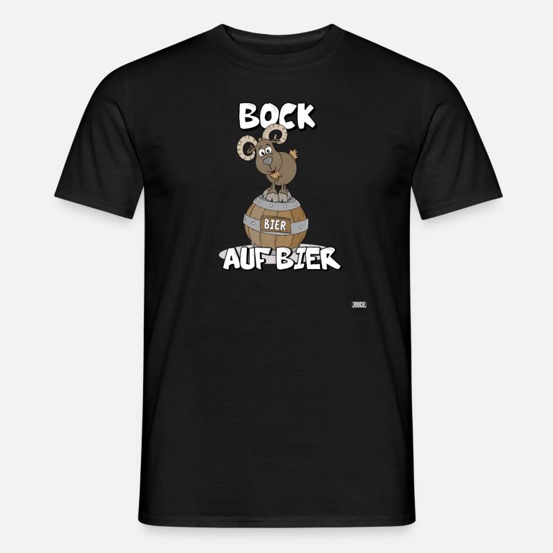 Bock auf Bier - tierischen Durst - - Männer T-Shirt - Schwarz
