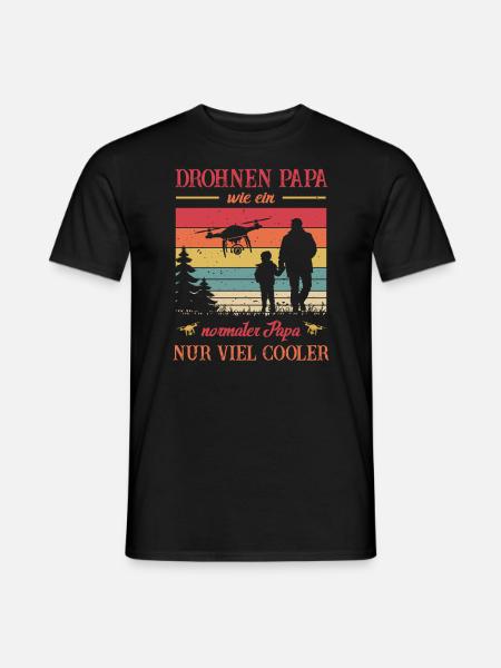 Drohnen Papa - wie ein normaler Papa, nur cooler - Männer T-Shirt - Schwarz