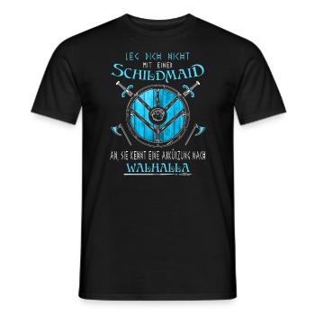 Schilmaid - Leg dich nicht mit einer Schildmaid an - Männer T-Shirt - Schwarz - Vorne - AI Model Male 178 light (178cm)