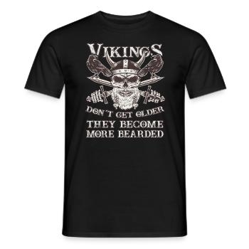 Vikings Don't Get Older - More Bearded Birthday - Männer T-Shirt - Schwarz - Vorne - AI Model Male 178 light (178cm)