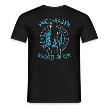 Shield-Maiden - Daughter of Odin - Lagertha Viking - Männer T-Shirt - Schwarz - Vorne - AI Model Male 178 light (178cm)