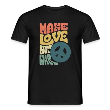 Make love not war. Stop the War Peace Sign - Men's T-Shirt - black - Front - AI Model Male 178 light (178cm)
