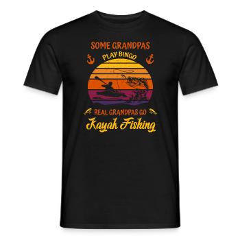 Kayak Fishing - Some Grandpas play Bingo - Männer T-Shirt - Schwarz - Vorne - AI Model Male 178 light (178cm)