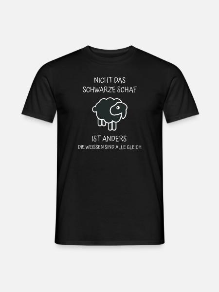 Schafe - Nicht das schwarze Schaf ist Anders - Männer T-Shirt - Schwarz