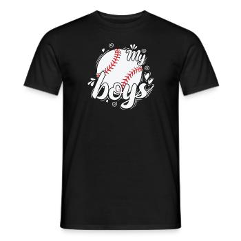 My Boys Baseball Team Ball Sports - Men's T-Shirt - black - Front - AI Model Male 178 light (178cm)