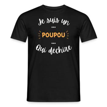 Je suis un poupou qui déchire - T-shirt homme - noir - Devant - AI Model Male 178 light (178cm)