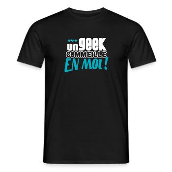 Un geek sommeille en moi ! - T-shirt homme - noir - Devant - AI Model Male 178 light (178cm)