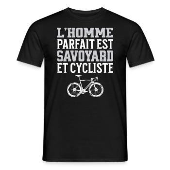 L'Homme Parfait Est Savoyard Cycliste - T-shirt homme - noir - Devant - AI Model Male 178 light (178cm)