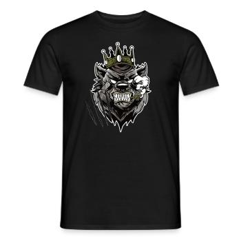 Bear King, Bear King Gift - Men's T-Shirt - black - Front - AI Model Male 178 light (178cm)