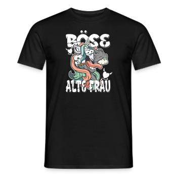 Evil old woman - crazy unicorn - Men's T-Shirt - black - Front - AI Model Male 178 light (178cm)