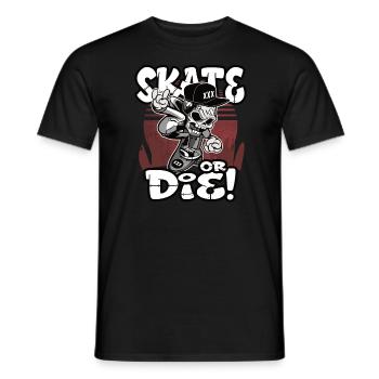 Skate or the skateboard ride gift - Men's T-Shirt - black - Front - AI Model Male 178 light (178cm)