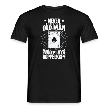 Ne sous-estimez jamais un vieil homme par Doppelkopf - T-shirt homme - noir - Devant - AI Model Male 178 light (178cm)