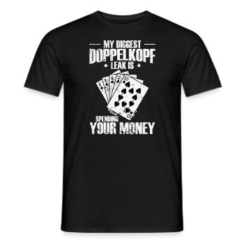 Ma plus grande fuite Doppelkopf est de dépenser votre argent - T-shirt homme - noir - Devant - AI Model Male 178 light (178cm)