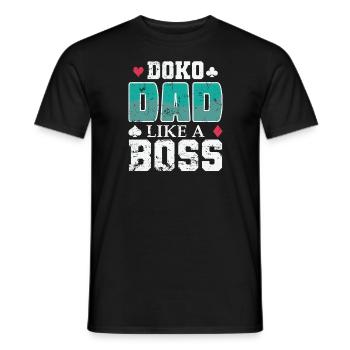 Doko Dad Like a Boss Card Game Hobby - Men's T-Shirt - black - Front - AI Model Male 178 light (178cm)