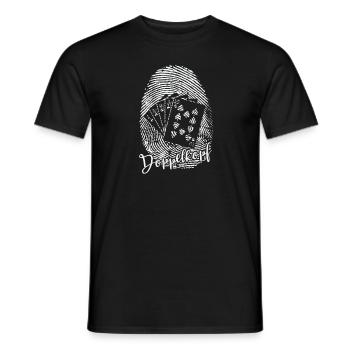 Jeu de carte ADN à double tête - T-shirt homme - noir - Devant - AI Model Male 178 light (178cm)